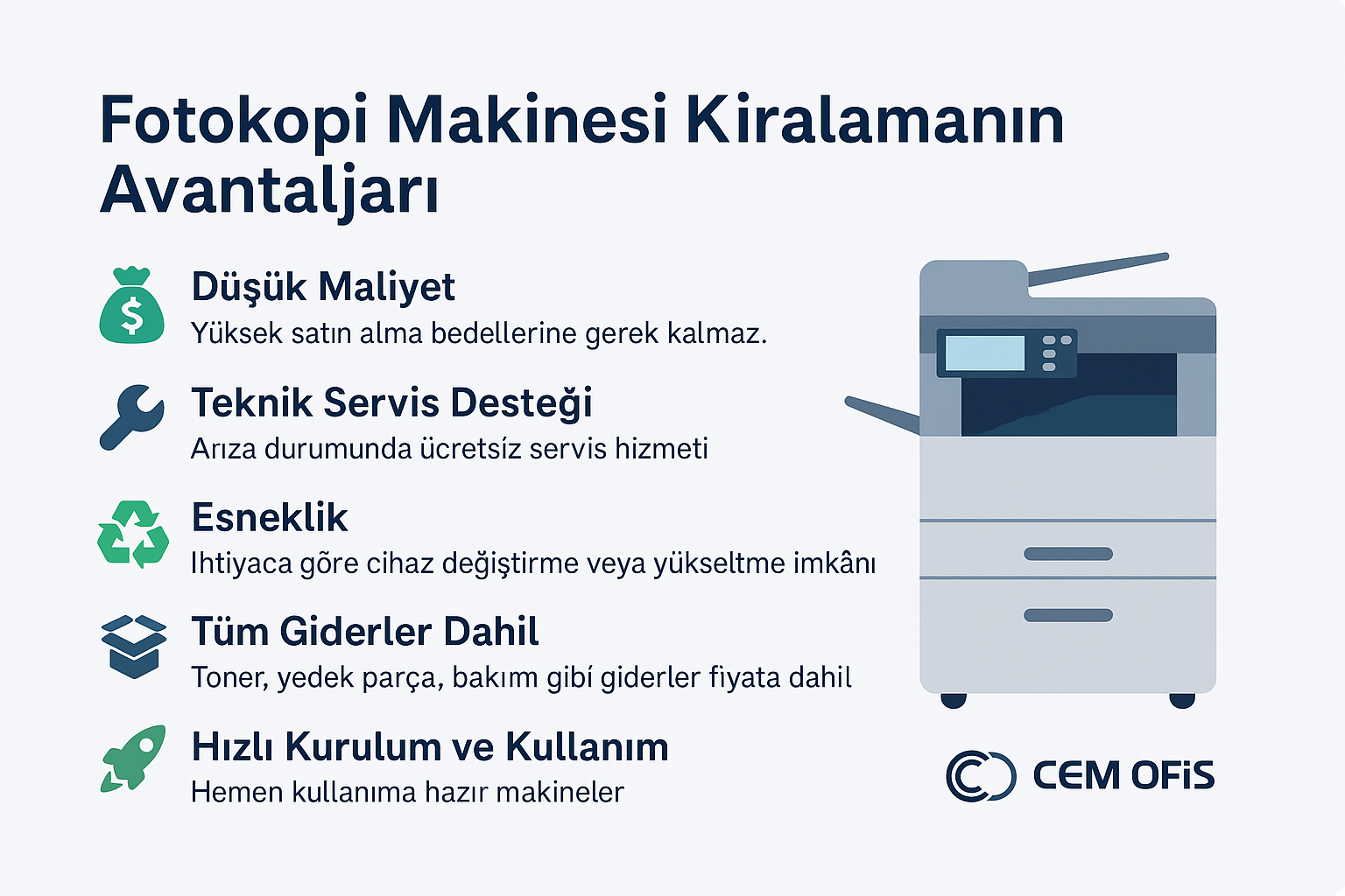 Fotokopi makinesi kiralama avantajları